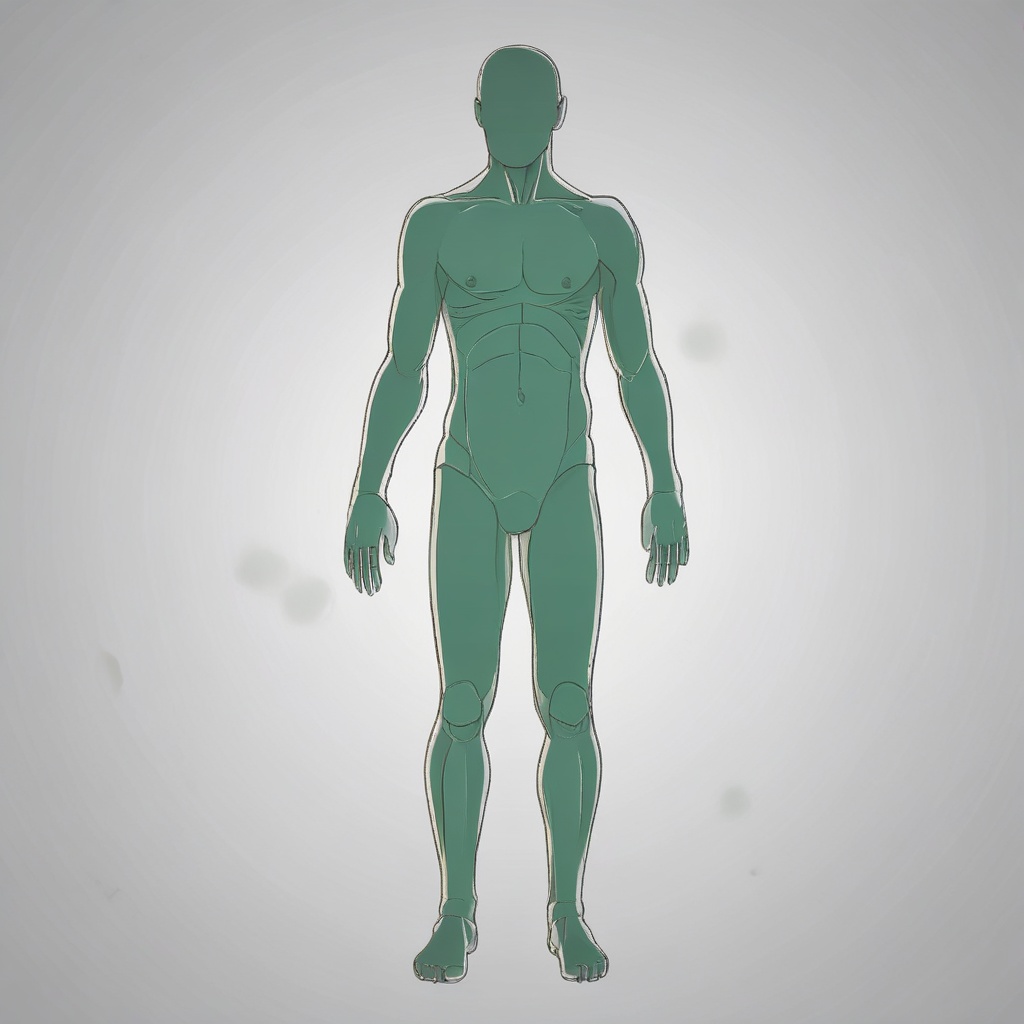 Non-descript human body outline with transparent background